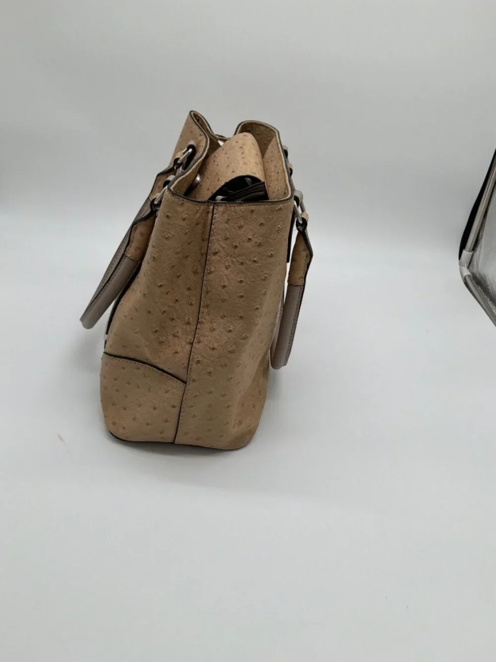 G‎ by Guess Ostrich Embossed Faux Leather Satchel Handbag